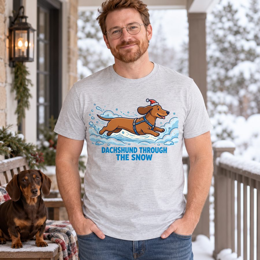 Dachshund Through the Snow funny tee
