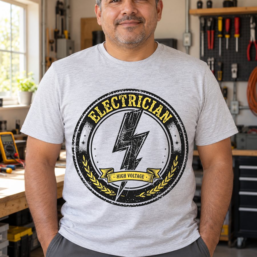 Electrician Badge funny tee