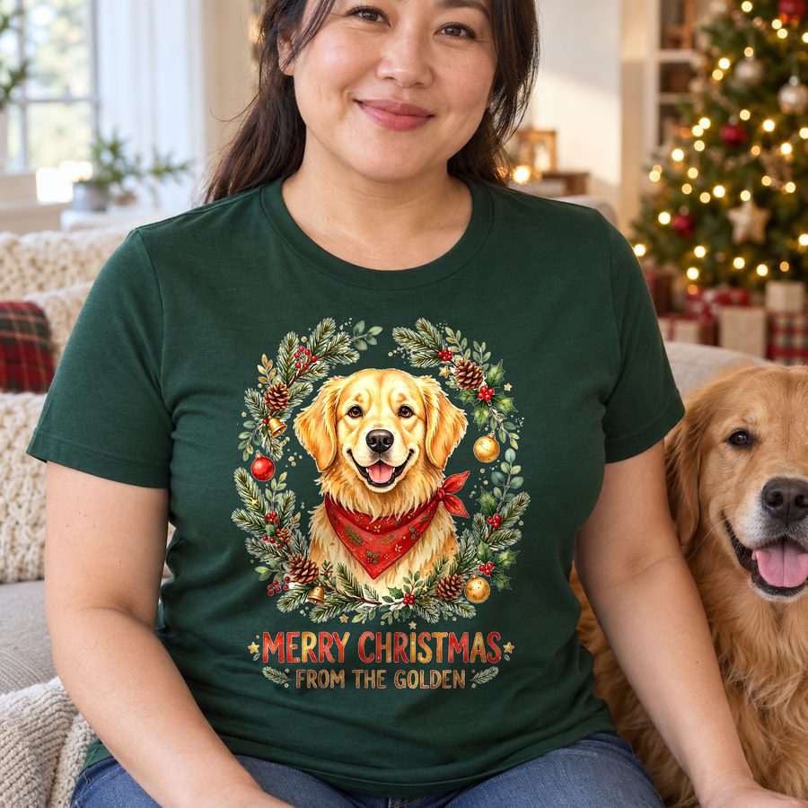 Golden Christmas funny tee